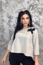 Frauen Sweatshirt QQ218 Grau Emma Mode