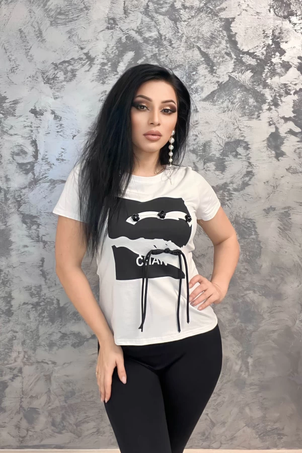 Frauen t -Shirt NG23101 Weiß | Emma Mode