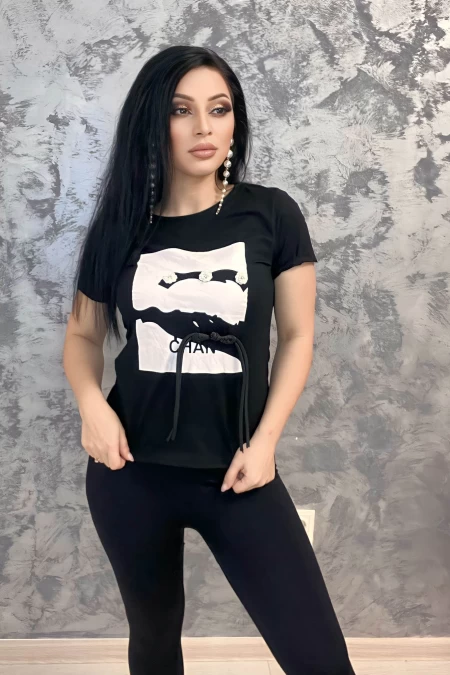 Frauen t -Shirt NG23101 Black | Emma Mode