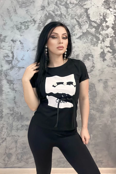 Frauen t -Shirt NG23101 Black | Emma Mode