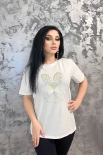 Frauen t -Shirt H0786 Weiß | Emma Mode