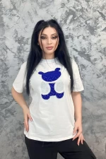 Frauen T-Shirt SJD92800 Weißblau Emma Mode