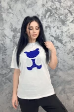 Frauen T-Shirt SJD92800 Weißblau Emma Mode