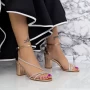 Sandalen mit dicken Absätzen 2RG19 Champagner | Mei