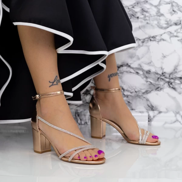 Sandalen mit dicken Absätzen 2RG19 Champagner | Mei