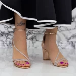 Sandalen mit dicken Absätzen 2RG19 Champagner | Mei