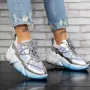 Sportschuhe auf der Plattform M0182-104 Silber Seniorah