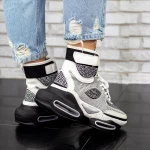 Sportschuhe auf der Plattform M0161-B-1 Black-Biała | Seniorah