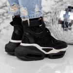 Sportschuhe auf der Plattform M0161-B-1 Black | Seniorah