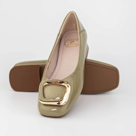 Ballerinas 1595-1 Grün Gebildet
