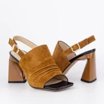 Sandalen mit dicken Absätzen K4340-3722C Hellbraun | Jose Simon