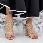 Sandalen mit dicken Absätzen 2xkk95 Champagner | Mei