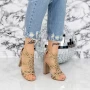 Sandalen mit dicken Absätzen 2xkk92 Champagner | Mei
