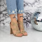 Sandalen mit dicken Absätzen 2xkk92 Champagner | Mei