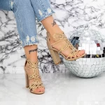 Sandalen mit dicken Absätzen 2xkk92 Champagner | Mei