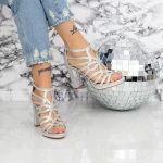 Sandalen mit einem dicken Absatz 2xkk96 Silber Mei