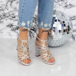 Sandalen mit einem dicken Absatz 2xkk96 Silber Mei