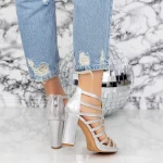 Sandalen mit einem dicken Absatz 2xkk96 Silber Mei