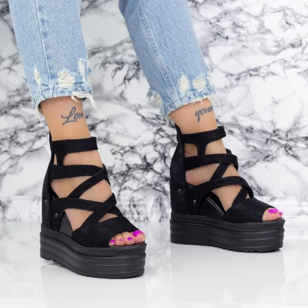 Sandalen auf der 2W59 -Plattform schwarz | Mei