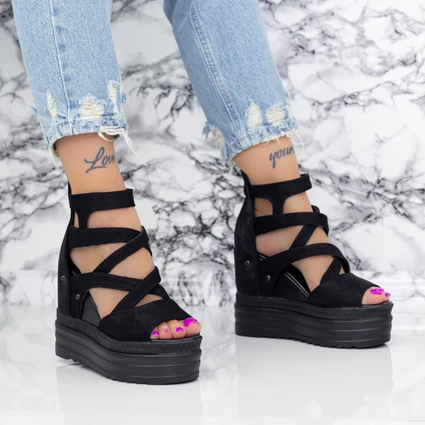 Sandalen auf der 2W59 -Plattform schwarz | Mei