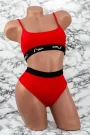 Frauenbadeanzug, 3 Teile F53 rot Meina