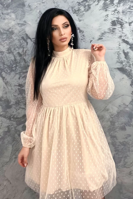Frauenkleid A68199 Beige Kikiriki