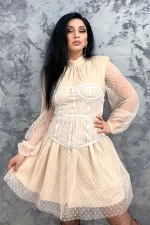 Frauenkleid A68199 Beige Kikiriki