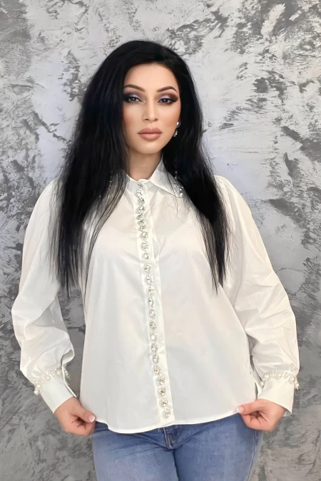 Frauen w7975 weißes T -Shirt Kikiriki