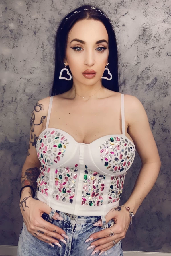 Damen Top Ty021 Weiß Kikiriki