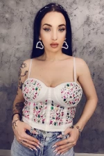 Damen Top Ty021 Weiß Kikiriki