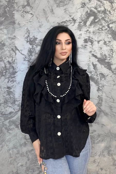 Frauen VMC2505 Black T -Shirt Kikiriki