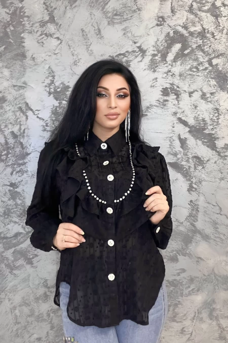 Frauen VMC2505 Black T -Shirt Kikiriki