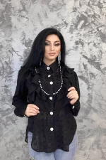 Frauen VMC2505 Black T -Shirt Kikiriki