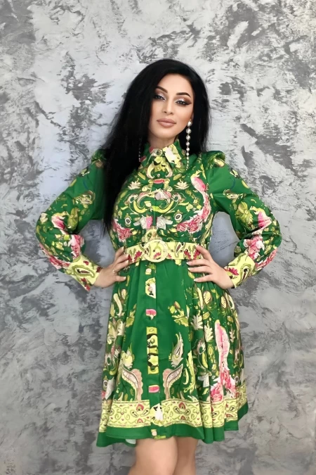 Frauenkleid VMC6913 Grün Kikiriki