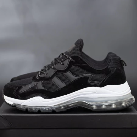 Herren Sportschuhe 0553 Black-Biała | Mei