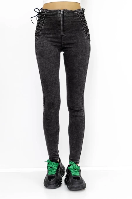 Frauen Jeans A7908-3 Schwarz Fartfallin