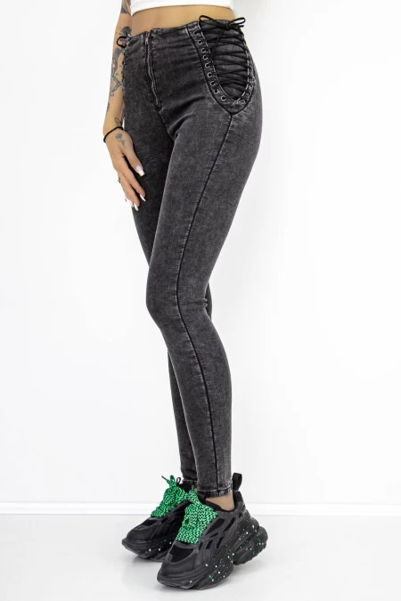 Frauen Jeans A7908-3 Schwarz Fartfallin