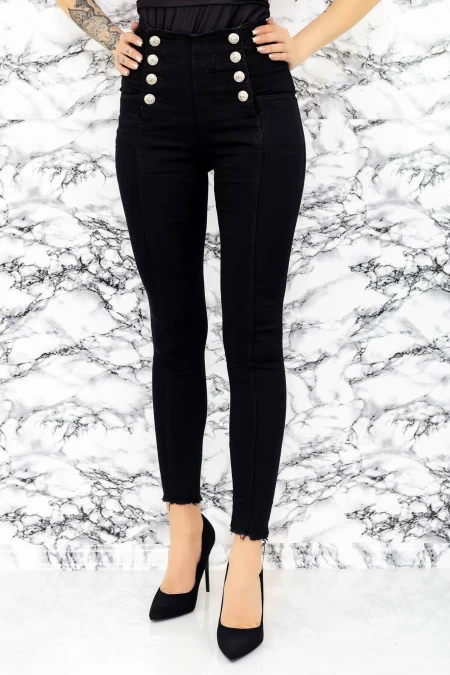 Frauen L49-1 Schwarze Jeans Fartfallin