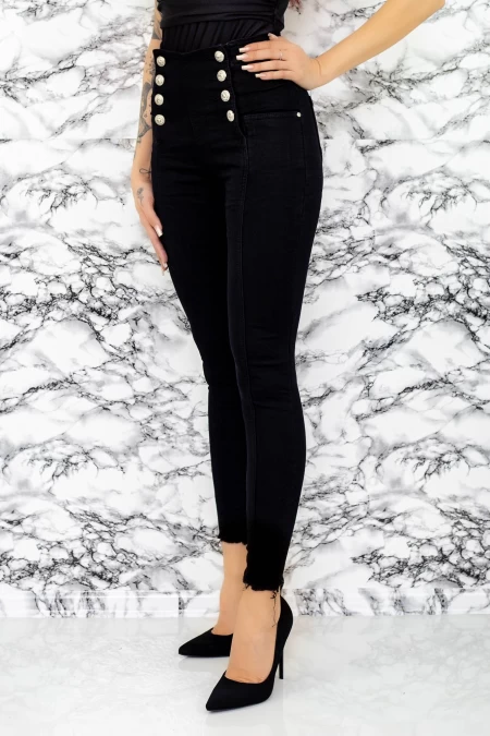 Frauen L49-1 Schwarze Jeans Fartfallin