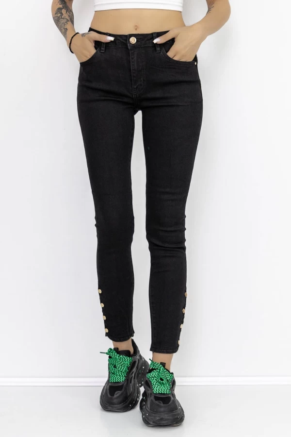 Frauen Jeans K577-2 Schwarz Fartfallin