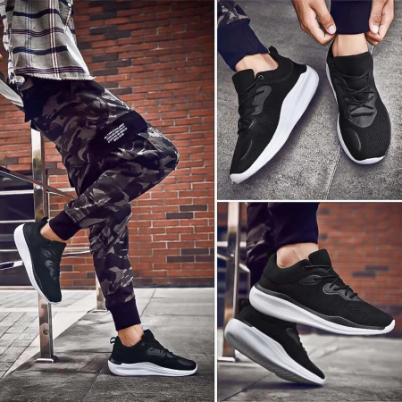 Herren Sportschuhe 0525 Black-Biała | Mei