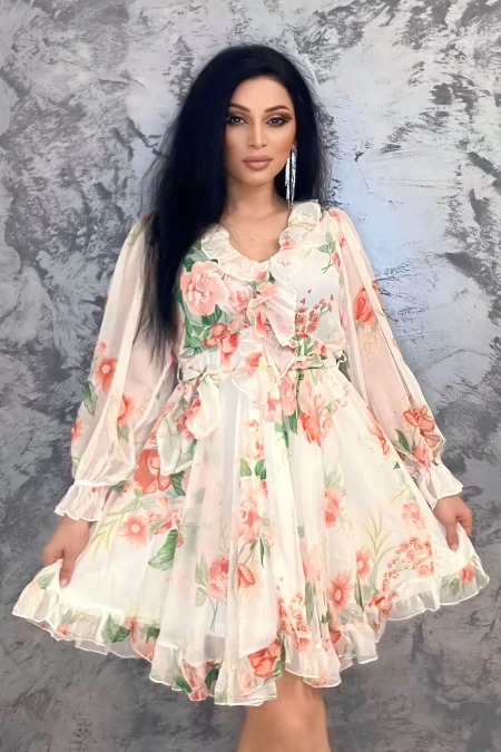 Frauen S2830 Kleid weiß Kikiriki