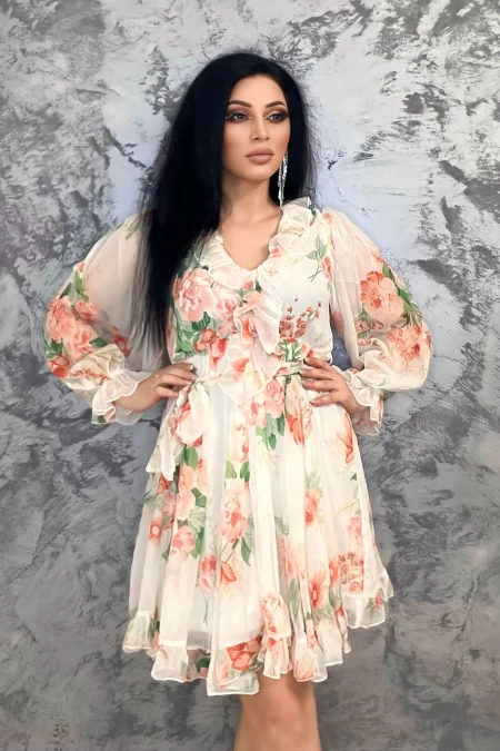 Frauen S2830 Kleid weiß Kikiriki