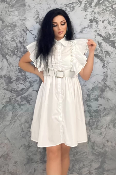 Frauenkleid VMC6947 Weiß | Kikiriki