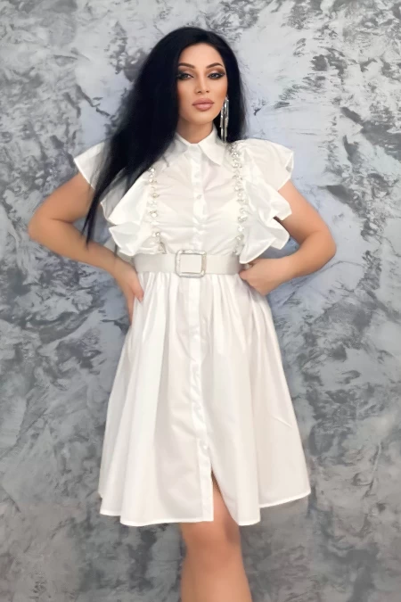 Frauenkleid VMC6947 Weiß | Kikiriki