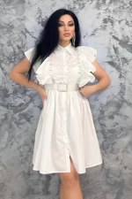 Frauenkleid VMC6947 Weiß | Kikiriki