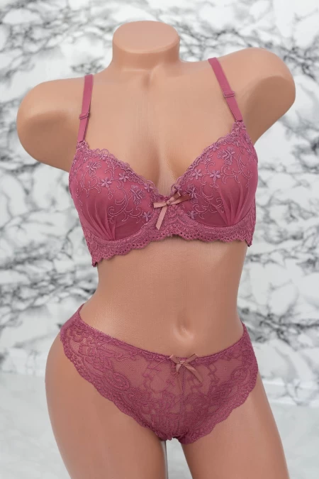 Frauenunterwäsche Set V7679 Dark Pink | Abang