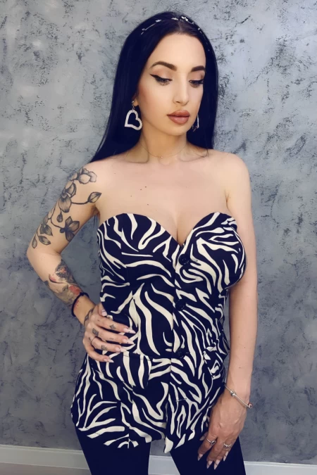 Top Women 10455 Black-Biała | Kikiriki