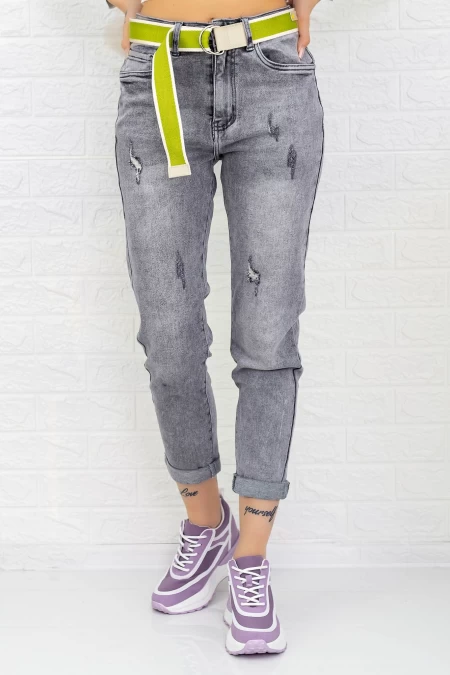 Frauen Jeans SL838 Grau Gesicht