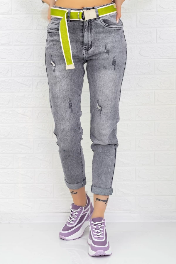 Frauen Jeans SL838 Grau Gesicht